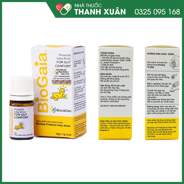 Men vi sinh Biogaia Protectis baby drops cải thiện hệ vi sinh đường ruột